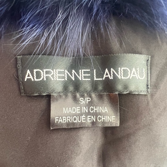 Navy Blue. Faux Fur Vest - Picture 3 of 3